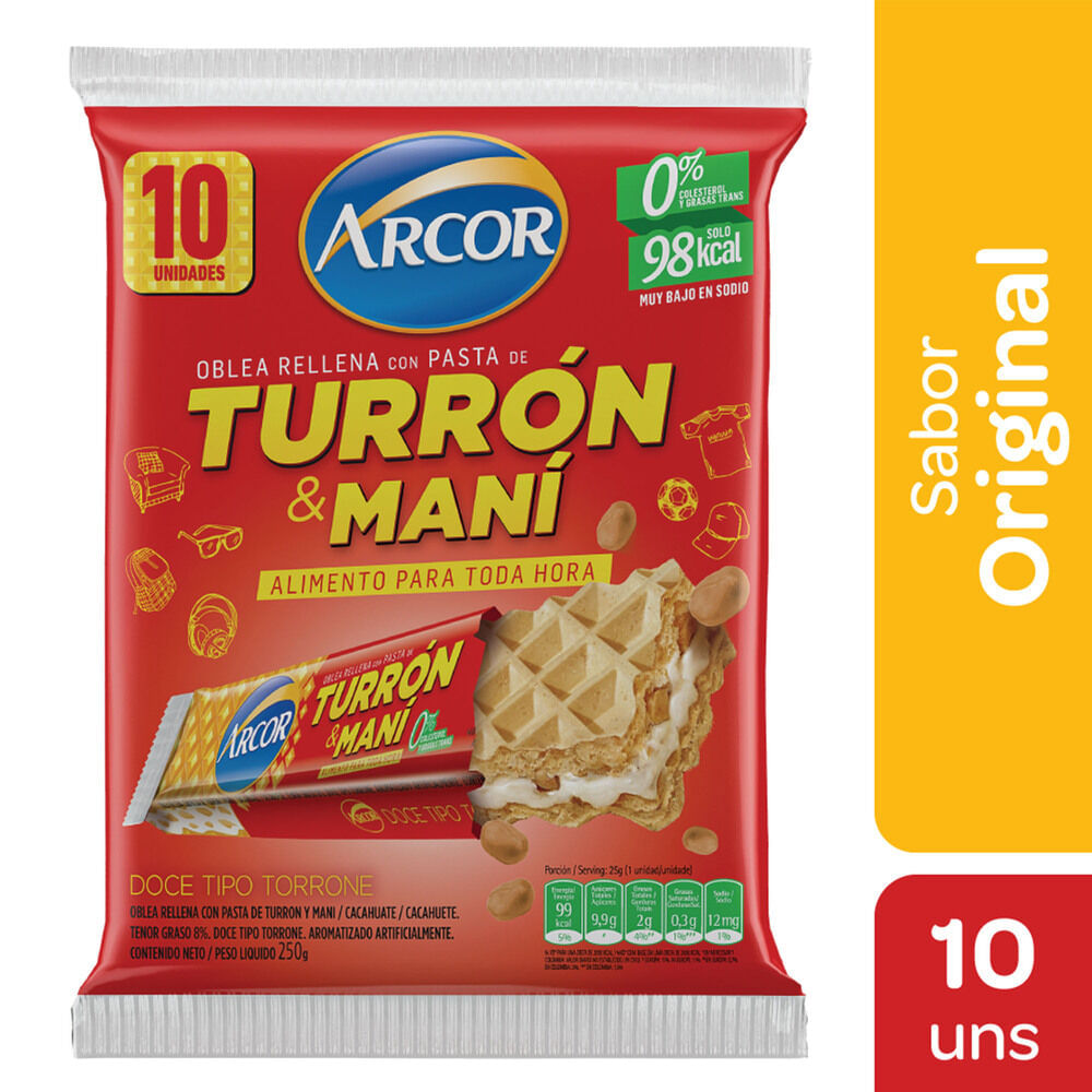TURRON OBLEA DE MANI ARCOR 250g