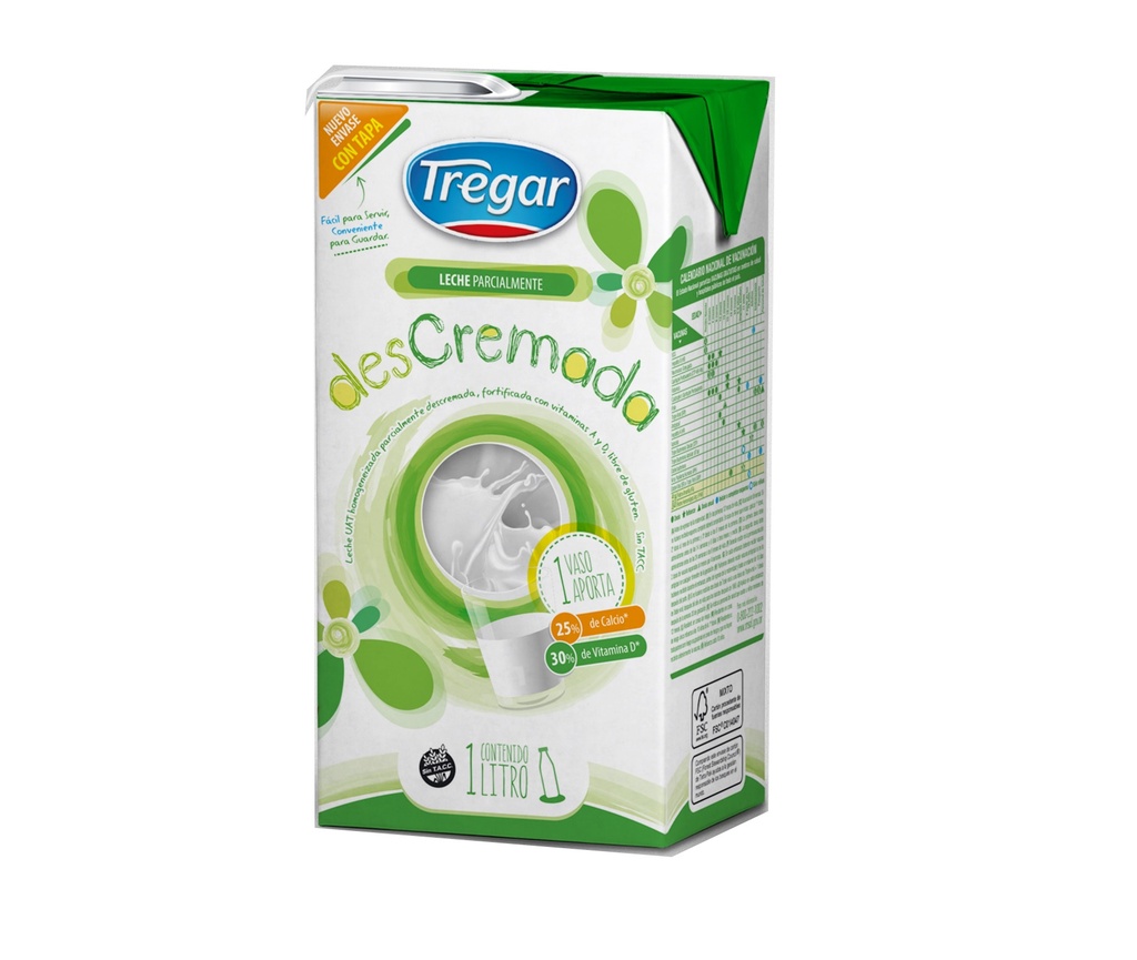 LECHE DESCREMADA UAT TREGAR 1000ml