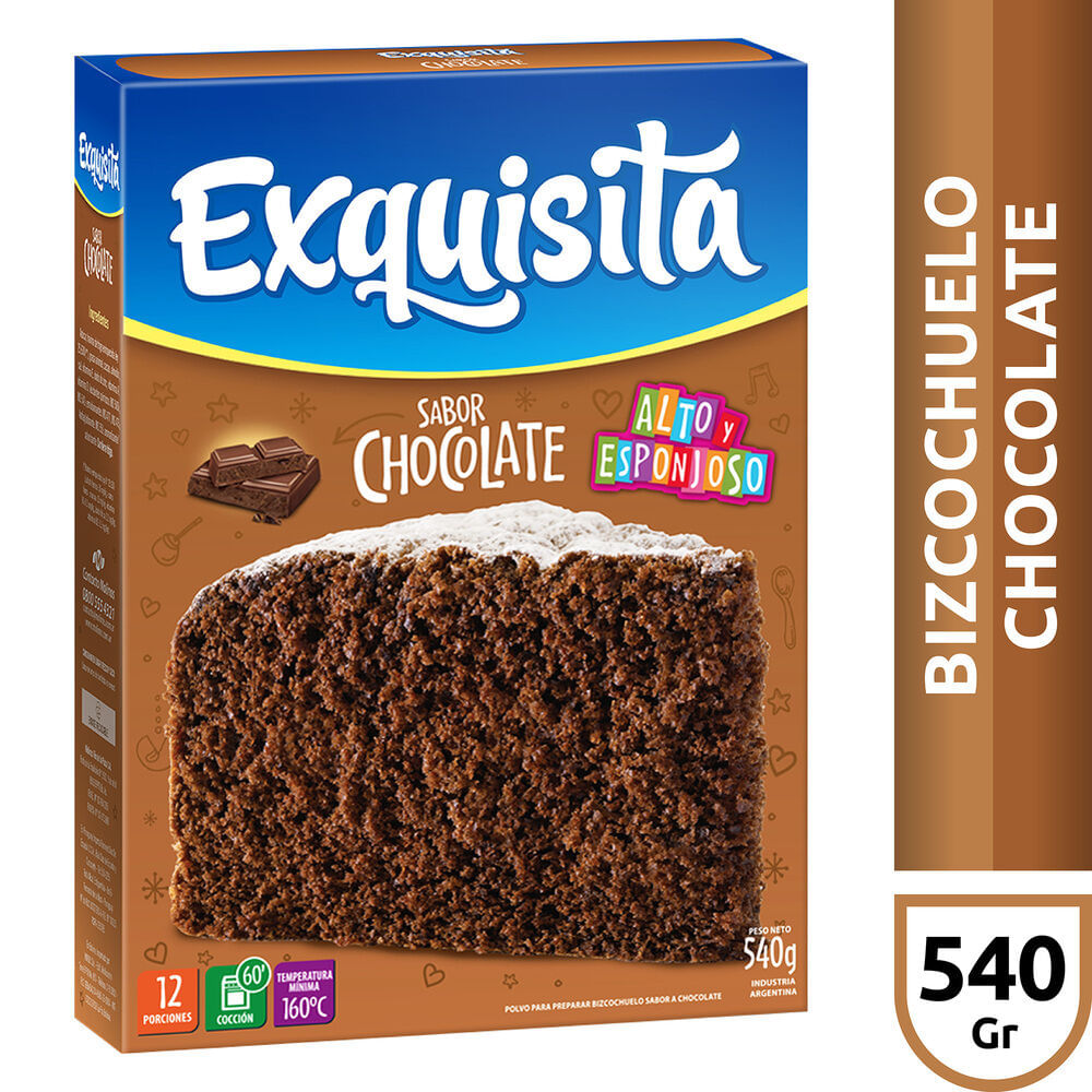 POLVO P/PREP.BIZCOCHUELO CHOCOLATE EXQUISITA 540g