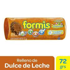 GALLETITAS CHOCOLATE RELLENAS S/DULCE DE LECHE FORMIS 72g